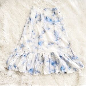 Baum und Pferdgarten Dance Shakira Tie Dye A-Line Flounce Skirt Blue White